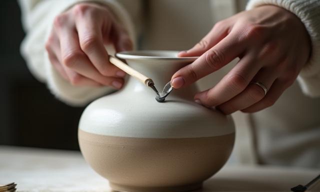 繊細なセラミックを優しく洗浄する専門家